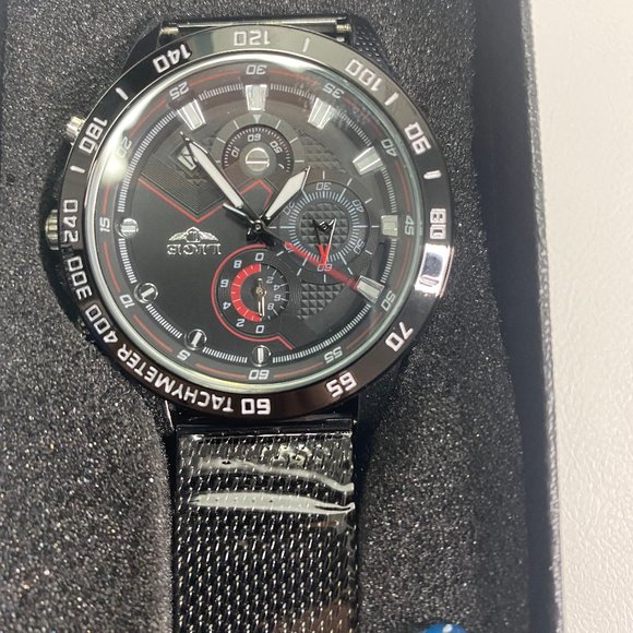 🆕️Mens Chrono Watch Black/Silver Quarts NIB w/paperwork - Picture 4 of 5